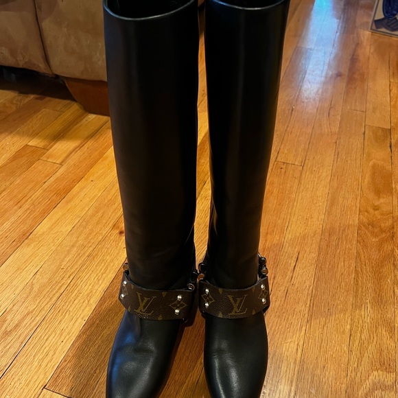 LOUIS VUITTON TALL RIDING BOOTS RHAPSODY LOGO - Picture 13 of 16